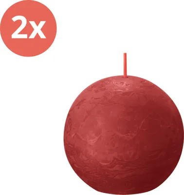 Produktbild von Bolsius - Kugelkerze - Ø70mm - Rot - Vorteilspack - 2 Stücke
