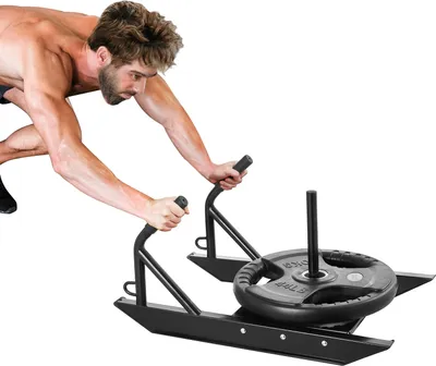 Zdjęcie produktu dla Sanki treningowe SucceBuy, fitness, siła, szybkość, czarne, z uchwytem