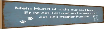 Produktbild von vianmo Holzschild 10x46 cm mein Hund ist nicht nur ein Tier Haustier