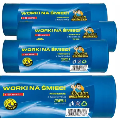 Produktbild von Bogdan Przemocny - 3er Set Müllsäcke mit Zugband 35L 3x15 Stk. Hochleistungs-Müllbeutel Mülltüte