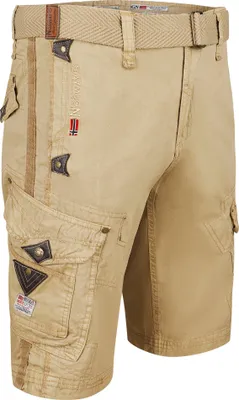 Produktbild von Geographical Norway Cargoshorts Herren kurze Hose parachute Beige cargo shorts Mit Gürtel