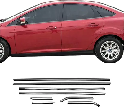 Obrázek produktu pro Okenní lišty okenní rám pro Ford Focus 2011-2018 notchback nerezová ocel 8 ks