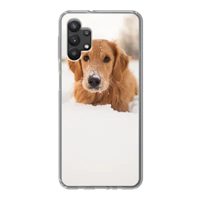 Produktbild von MuchoWow® Handyhülle Schutzhülle Hülle für Samsung Galaxy A32 5G Hund - Schnee - Winter Silikon Softcase Handy Hülle - Softcase