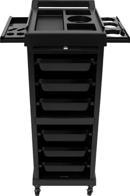 Obrázek produktu pro Kadeřnický vozík, 7úrovňové úložné prostory, elegantní design, černý