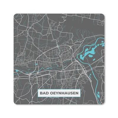 Produktbild von MuchoWow® Mauspad Mousepad Karte - Stadtplan - Bad Oeynhausen - Deutschland - Blau 30x30 cm - Mousepads - Maus Mat - Pad - Mausunterlage - Gaming
