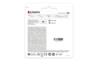 The back of a Kingston product package.