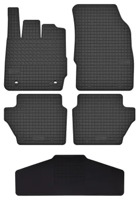 Productafbeelding van Rubberen automatten + tunnelmat voor Ford Fiesta MK7 2008-2011 (hatchback) – 5-delig, zwart, op maat – Wielganizator SolidTread
