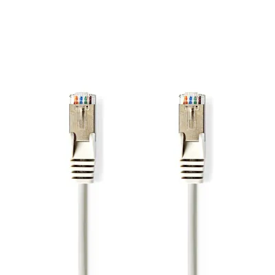 Immagine prodotto di Cavo di rete CAT5e | SF/UTP | RJ45 maschio | RJ45 maschio | 7,50 m | Rotondo | PVC | Grigio | Sacchetto di plastica
