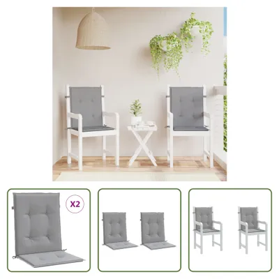 Produktbild von The Living Store Gartenstuhlauflagen für Niedriglehner 2 Stk. Grau Oxford-Gewebe