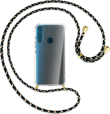 Produktbild von Handykette Backcover-Schutzhülle mit Band (Metall goldfarben) für Motorola One Fusion Plus - camouflage