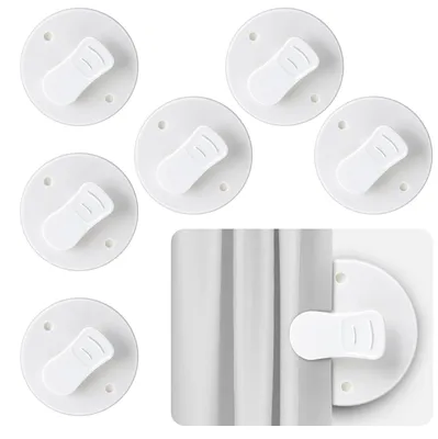 Produktbild von 6er-Pack Duschvorhangclips, Spritzschutzclips, selbstklebend