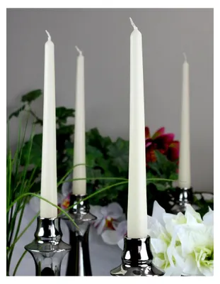 Produktbild von Spitzkerzen Tafelkerzen Leuchterkerzen Dinnerkerzen 250/23 mm creme, 12 Stück