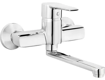 Zdjęcie produktu dla Bateria umywalkowa, elegancki design, oszczędność wody, chrom, chrom, gwint G1/2
