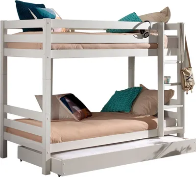 Produktbild von Etagenbett Karolina 210x105x161 Hochbett Massivholz Weiß
