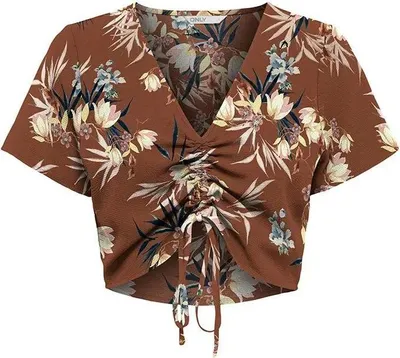 Produktbild von Only Nova Life Kurzarm-bluse Braun M Damen Braun M