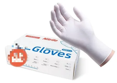 Image de INF Gants jetables en nitrile 100 pcs - Sans poudre, résistants aux perforations et aux huiles, pour alimentaire, automobile, nettoyage (Blanc, M/L/XL) L