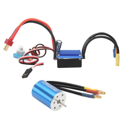 Image de Moteur RC sans balais ESC 2435 4800KV Moteur sans balais 25A ESC sans balais pour Traxxas pour HSP pour Wltoys 1/16 1/18 RC Auto