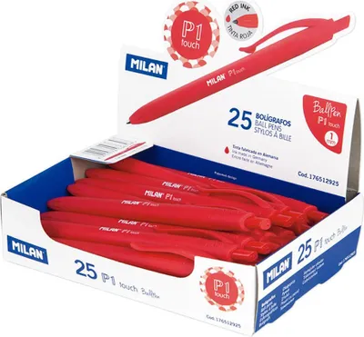 Obrázok produktu pre Milan 176512925, Klip, Zasúvacie pero so sponou, Červená, 25 kusov