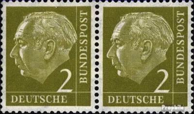 Produktbild von Briefmarken BRD (BR.Deutschland) 1954 Mi 177x wP waagerechtes Paar gestempelt Heuss