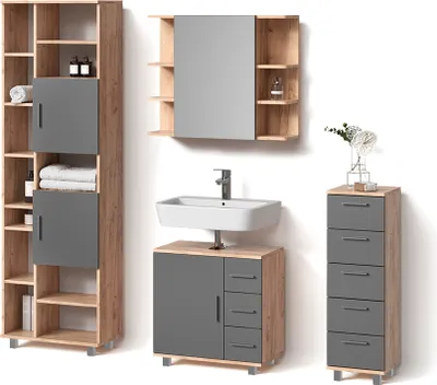 Produktbild von Badmöbel-Set Livinity Eisak Eiche 4 Teile, Model 52541