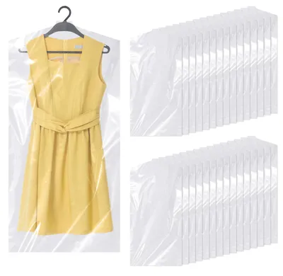 Produktbild von 30 Stück transparente Kleidersäcke aus Kunststoff, 60×120 cm, waschbare Kleidersäcke, staubdichte Kleiderschutzhüllen, hängende Kleidersäcke für Anzüge und Kleidung (transparent)
