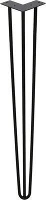 Obrázek produktu pro Jopassy 4 x nohy na vlásenky nábytkové nohy stolní běhoun černý Nohy na vlásenky 3 závěsy, 45 cm