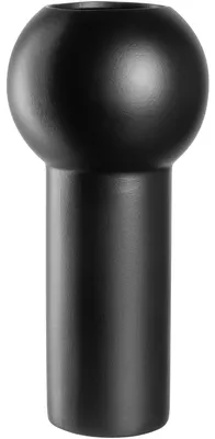 Keramikvase geometrisch modern schwarz 31 cm