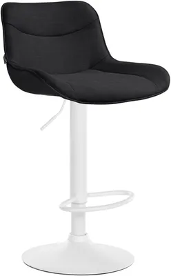 Produktbild von CLP Barhocker Vonore Stoff Höhenverstellbar Und 360 Grad Drehbar schwarz Gestell Farbe weiß
