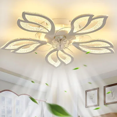 Obrázek produktu pro Designový stropní ventilátor s osvětlením a dálkovým ovládáním, 6 rychlostí