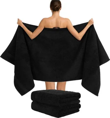 Obrázek produktu pro Ibenzoa® Sada 2 kusů extra velkých ručníků do koupeny, rozměry 80 x 200 cm, 100% bavlna, 500 g/m² – měkké, savé a rychle schnoucí, ideální pro saunu, pláž a lázně