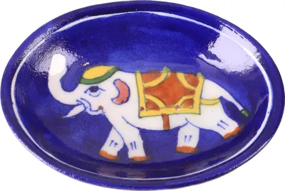 Produktbild von Handbemalte Keramikseifenschale - Modell 6, Blau, 3*13*10 cm, Seifenschalen