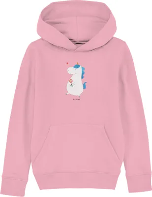 Produktbild von Mr. & Mrs. Panda Kinderpullover Einhorn Spaziergang 9-11 Jahre (134/146) - Baumwolle Pink - Geschenk, Kapuzenpullover, Pullover, Unicorn, Motivation, Kapuzenpulli, Hoodie