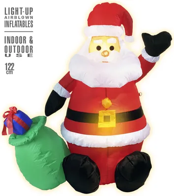 Produktbild von Aufblasbarer leuchtender Weihnachtsmann 122 cm für Dekoration innen/außen