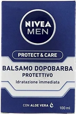 Produktbild von NIVEA Protect & Care Balsamo Dopobarba Protettivo, After-Shave-Balsam, Jeder Hauttyp, 100 ml, Feuchtigkeitsspendend, Auffrischend, Beruhigend, Flasche, Aloe Vera