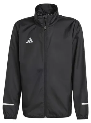 Immagine prodotto di Giacca antivento unisex per bambini adidas Team Wind.Rdy, colore nero/argento riflettente, taglia 9-10 anni