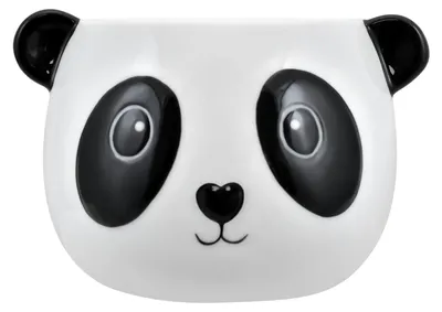 A close-up of a panda-shaped mate gourd.