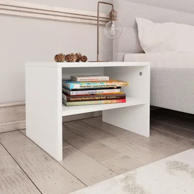 Productafbeelding van Living Store nachtkastje, wit, 40x30x30 cm, houtvezel
