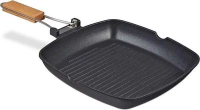Productafbeelding van Inductie grillpan, 29x29 cm, zwart, met anti-aanbaklaag, aluminium