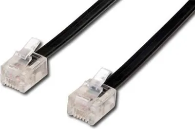 Zdjęcie produktu dla Neutralle Telefonní kabel 4 žíly RJ11 samec - RJ11 samec 6 m pro ADSL modem černý