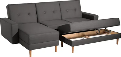 Produktbild von Max Winzer Funktionssofa mit Hocker Just Cool - Flachgewebe anthrazit - Maße: 230 x 144 x 92 cm