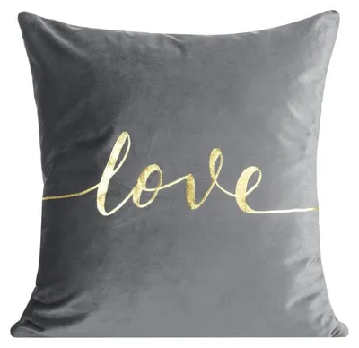 Produktbild von Eurofirany Zierkissenbezug Velours 45x45 cm mit "love" Aufdruck