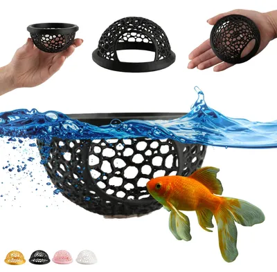 Produktbild von Schwimmende Betta-Höhle & Garnelenhöhle – 3D-gedruckte Aquariumdeko, Hängematte – Schwarz