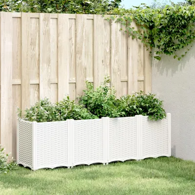 Zdjęcie produktu dla vidaXL Sadzarka biała 160x40x53 cm PP