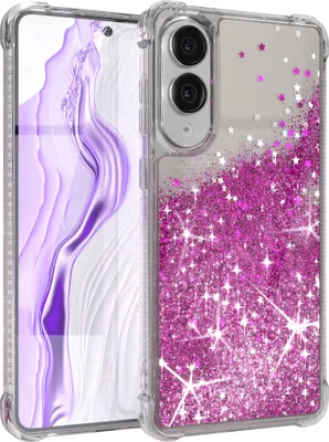 Produktbild von EAZY CASE - Glitzer Hülle kompatibel mit Samsung Galaxy S25 Edge Glitzer Schutzhülle, Soft Case, Backcover Transparent mit Motiv