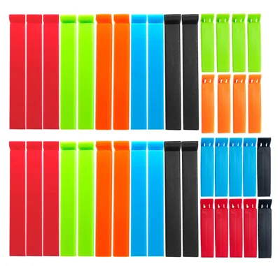 Productafbeelding van Sluitclips - 40 stuks voor voedselverpakkingen - 6 cm en 11 cm lang - In verschillende kleuren