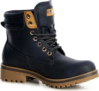 Produktbild von topschuhe24 1288 Damen Plateau Stiefeletten Worker Boots derby, Farbe:Blau, Größe:37 EU
