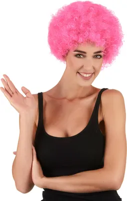 Produktbild von Lustige Clown Afro-Perücke rosa