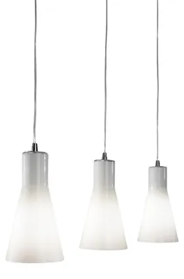 Produktbild von Diana Pendelleuchte aus verchromtem Metall und mundgeblasenem Glas, elegantes Design, 3-flammig mit E27-Fassung, ideal für Innenräume, 2753-47-138