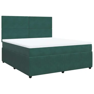 Produktbild von Boxspringbett mit Matratze Dunkelgrün 180x200 cm Samt
