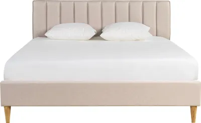 Produktbild von Miliboo - Doppelbett 160x200 cm in beigem Stoff DIANE
